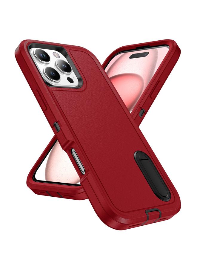 S-TOP Case For iPhone 16 Pro Rugged PC + Silicone Phone Case with Holder - Image 2