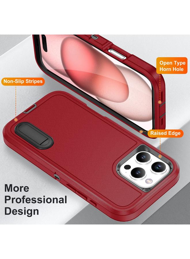 S-TOP Case For iPhone 16 Pro Rugged PC + Silicone Phone Case with Holder - Image 3