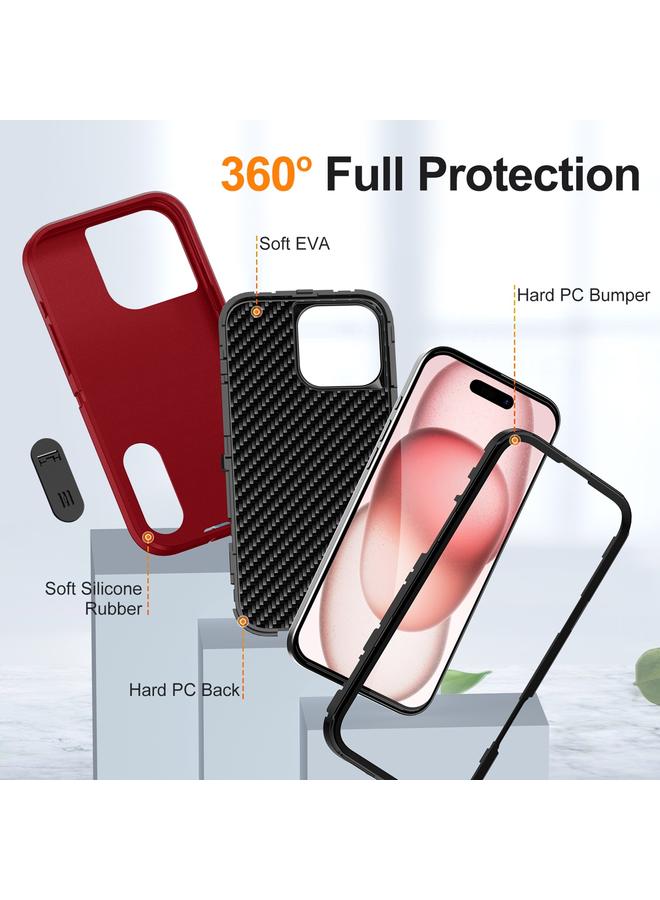 S-TOP Case For iPhone 16 Pro Rugged PC + Silicone Phone Case with Holder - Image 4