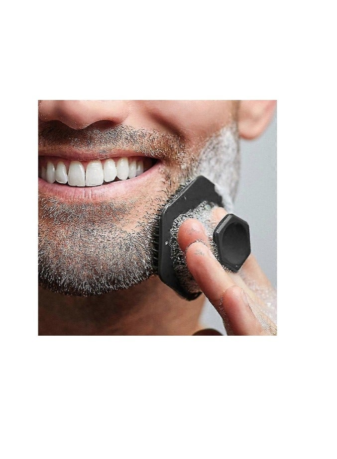 الواحة-TH عبوة واحدة من فرش وإسفنجات تنظيف الوجه، مقشر سيليكون للوجه للرجال، وسادة تقشير لطيفة وأداة تدليك، فرشاة تنظيف الوجه - تزيل الجلد الميت والجاف - Image 1