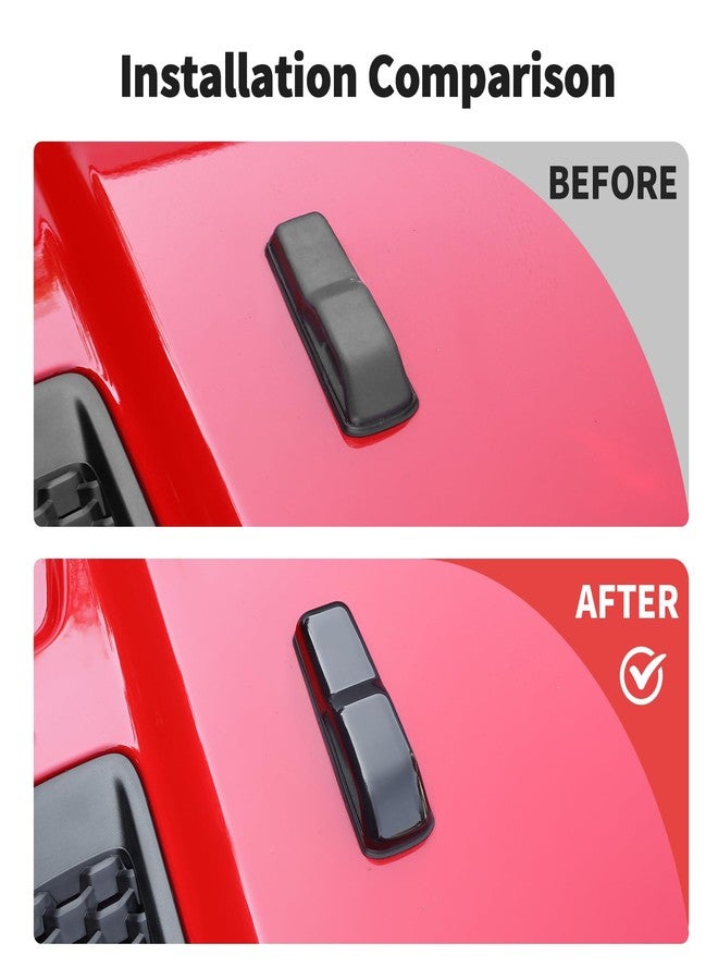 JWWY Hood Latches Decor Hood Hinge Cover Trim Fit for 2018-2024+ Jeep Wrangler JL JLU Sports Sahara Freedom Rubicon Unlimited Gladiator JT Exterior Accessories 4pcs Black - Image 2