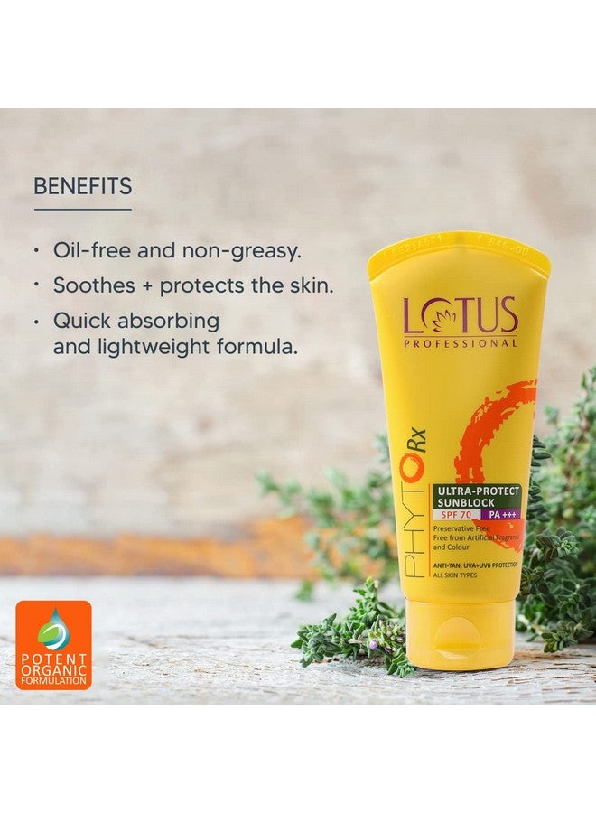 Lotus Professional Phytorx Ultraprotect Sunblock | Spf70 | Pa+++ | Uv Protection | Oil Free| Preservative Free | 50G  - Image 4