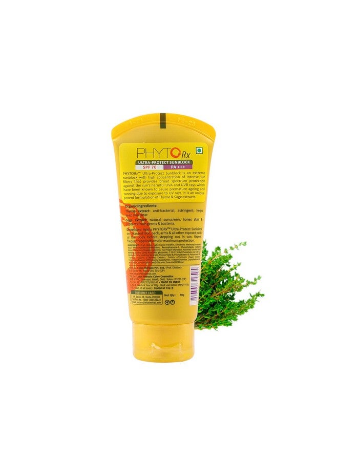 Lotus Professional Phytorx Ultraprotect Sunblock | Spf70 | Pa+++ | Uv Protection | Oil Free| Preservative Free | 50G  - Image 2