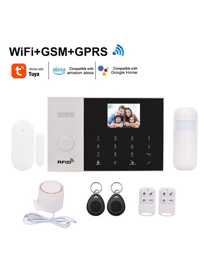 Generic - Smart Home Burglar Security Alarm System Tuya 433MHz Wireless WiFi + GSM + GPRS 3G SMS Auto-dial Alarm Security System LCD Display Door Sensor PIR Motion Sensor - Image 1