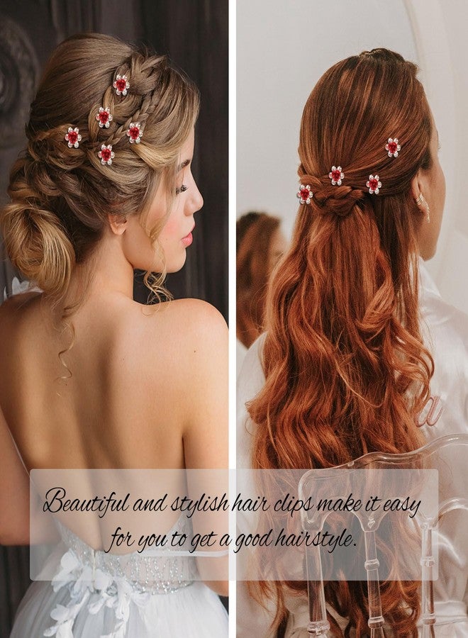 YISSION Red Rhinestone Hair Pins - 20Pcs Mini Rose Barrettes, Decorative Wedding Hair Accessories for Girls Women - Image 2