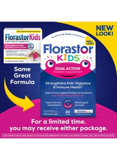 Florastor Kids Dual Action Probiotic Supplement, Strengthens Kids' Digestive & Immune Health, 20 Easy-to Mix Powder Sticks, Packaging May Vary - pzsku/Z341F8BC147879422C61BZ/45/_/1735907558/ce45edd4-9e49-4f80-9018-36db595257d5