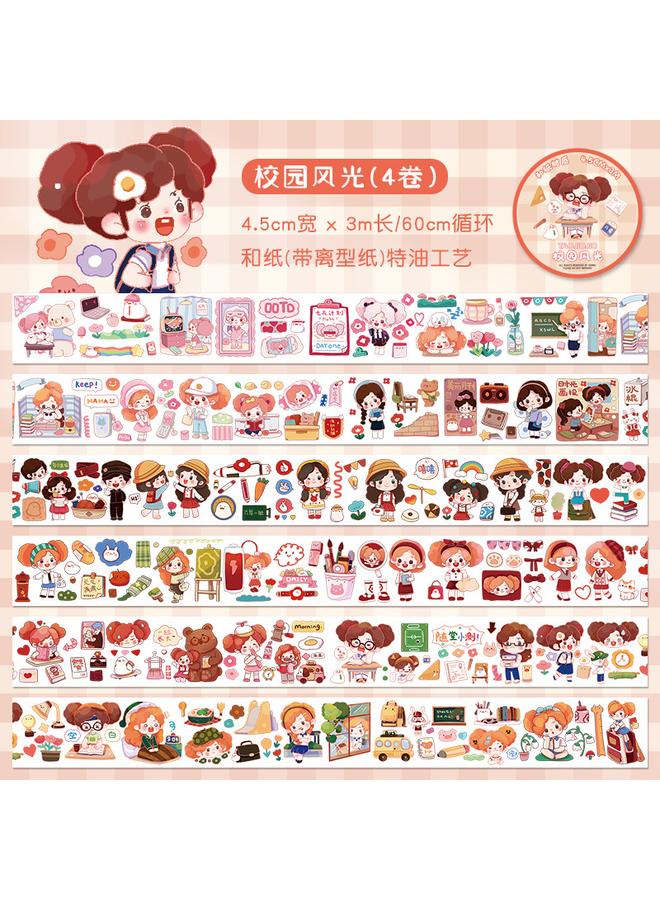 Bluejw Cartoon Cute Tape Sticker Roll New Online Red Hand Account Decorative Sticker Suit Diy Hand Account Creative Material - Image 1