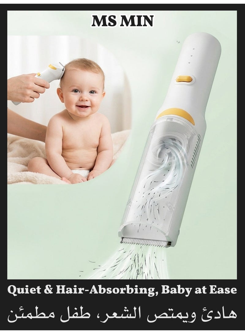 MS MIN Automatic Hair Suction Baby Hair Clipper, Silent Baby Trimmer, 3-Speed Adjustable Kids Electric Haircut Machine with 3 Guide Combs - Image 1