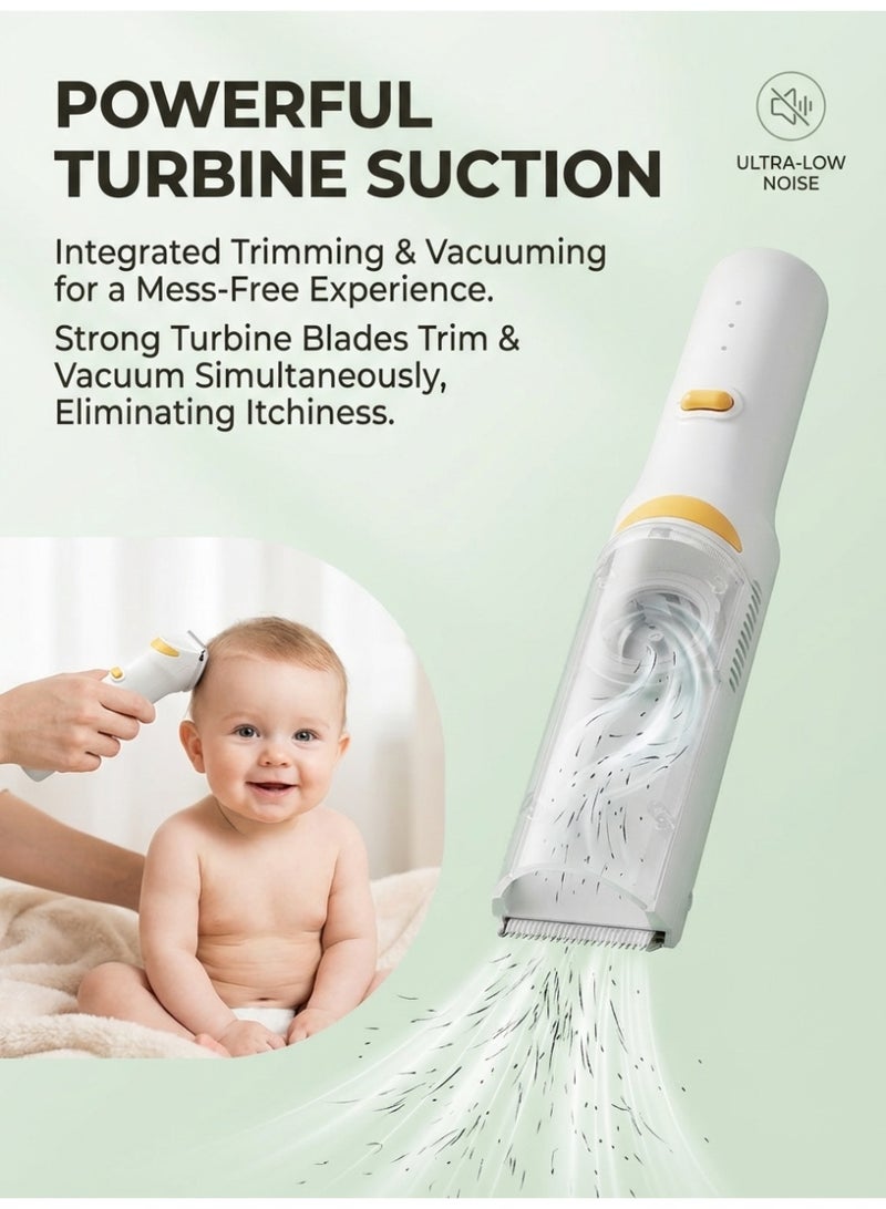 MS MIN Automatic Hair Suction Baby Hair Clipper, Silent Baby Trimmer, 3-Speed Adjustable Kids Electric Haircut Machine with 3 Guide Combs - Image 2