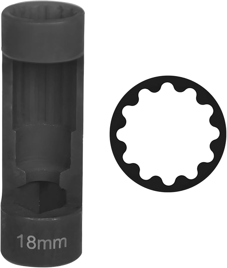 أداة مأخذ توصيل التعليق الفولاذية مقاس 18 ملم مع 12 نقطة لسيارة بمحرك 1/2 بوصة لصيانة ممتص الصدمات - Image 1