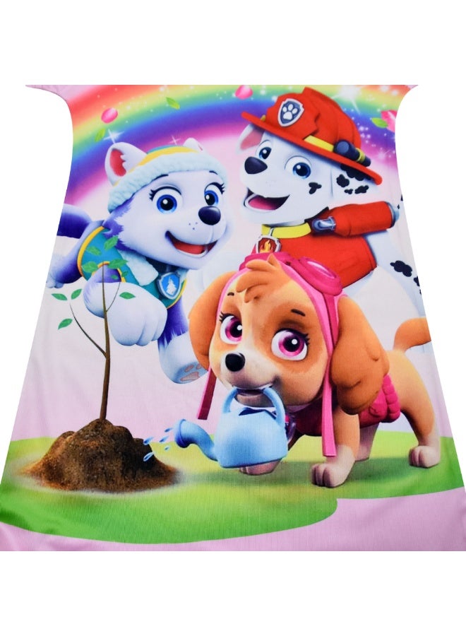 Paw Patrol Baby girl ice silk fabric home clothes sleeping skirt - Image 4