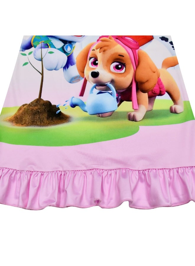 Paw Patrol Baby girl ice silk fabric home clothes sleeping skirt - Image 5