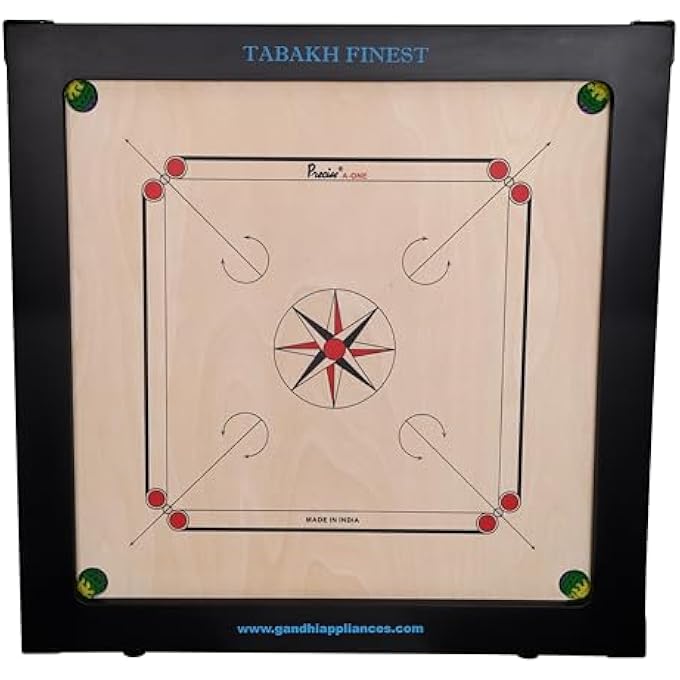 طباخ لوح تاباخ كاروم، 12 ملم، أسود، 4 لاعبين، 7+ سنوات، مقاس قياسي 29 بوصة × 29 بوصة - Image 1