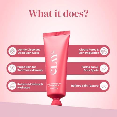 Clayco مقشر الوجه إنزيم ماتشا من كلاي كو مع AHA + BHA لتقشير لطيف، تنظيف عميق للمسام، إزالة الرؤوس السوداء، تفتيح البشرة وتحسين الملمس للبشرة الدهنية والمعرضة لحب الشباب والمختلطة | 70 جرام - Image 2