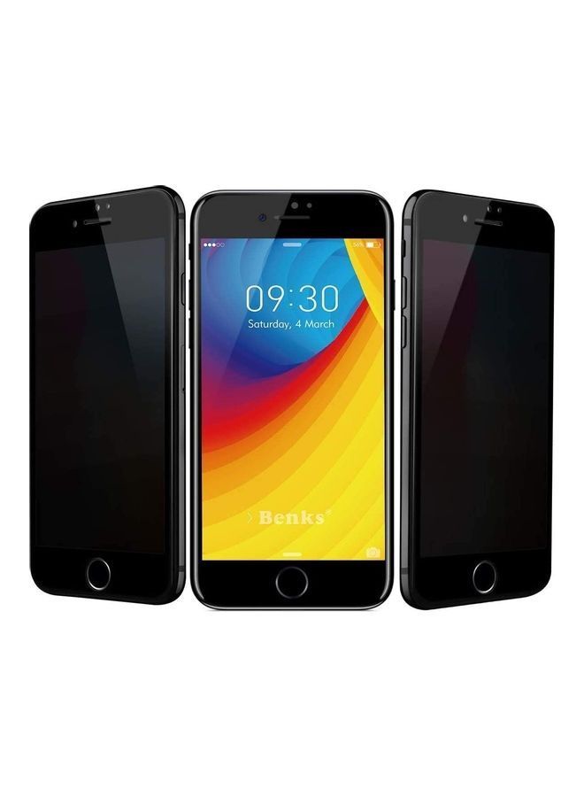 NIBEMINENT Screen Protector Tempered Glass for Apple iPhone 7 Plus/8 Plus Black/Clear  - Image 2