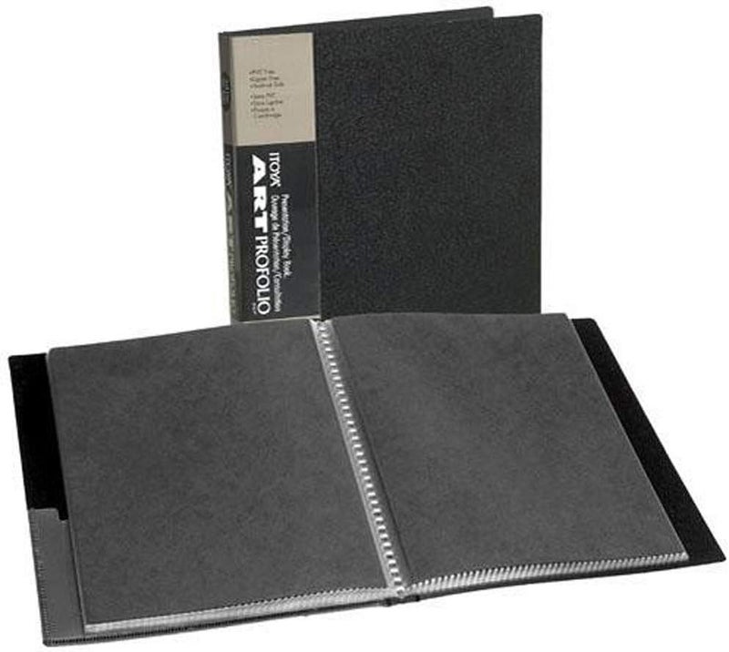 Original Art ProFolio 9x12 Black Art Portfolio Binder with Plastic Sleeves and 48 Pages - Portfolio Folder for Artwork with Clear Sheet Protectors - Presentation Book for Art Display and Storage
