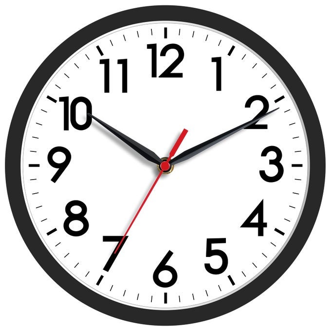 WALL CLOCK MODERN SMALL WALL CLOCKS BATTERY OPERATED 8 INCH SILENT NONTICKING ANALOG CLASSIC FOR OFFICE HOME BATHROOM KITCHEN BEDROOM SCHOOLBLACK