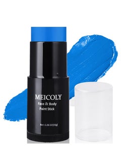 Blue Face Paint Stick(1.06 Oz), Scary Clown Blue Makeup Face Painting,Blue Eye Black Baseball,Blue Body Paint Stick For Halloween Special Effects Smurf Mystique Cosplay Avatar Sfx Makeup