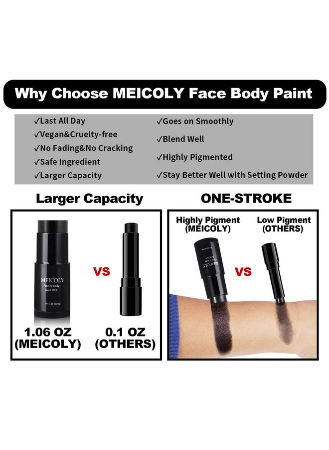 MEICOLY - Blue Face Paint Stick(1.06 Oz), Scary Clown Blue Makeup Face Painting,Blue Eye Black Baseball,Blue Body Paint Stick For Halloween Special Effects Smurf Mystique Cosplay Avatar Sfx Makeup - Image 1