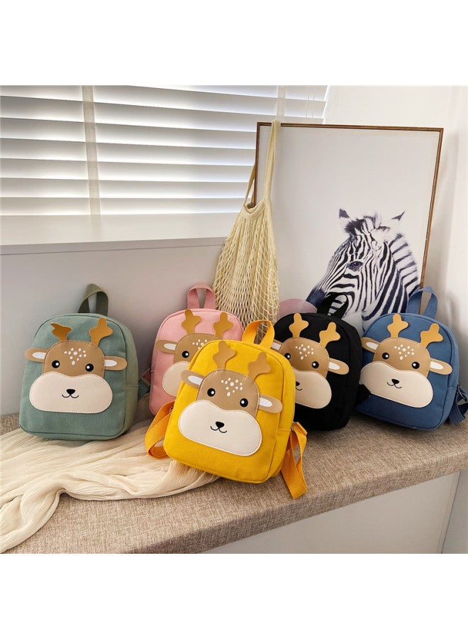 Cartoon Kindergarten Schoolbag 2-5 Years Old Baby Boys And Girls Cute Canvas Backpack Early Childhood Children's Small Backpack-Color:Little Bear Black  - Image 2