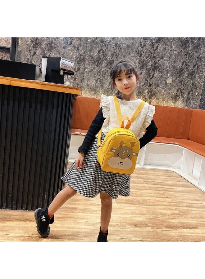 Cartoon Kindergarten Schoolbag 2-5 Years Old Baby Boys And Girls Cute Canvas Backpack Early Childhood Children's Small Backpack-Color:Little Bear Black  - Image 5