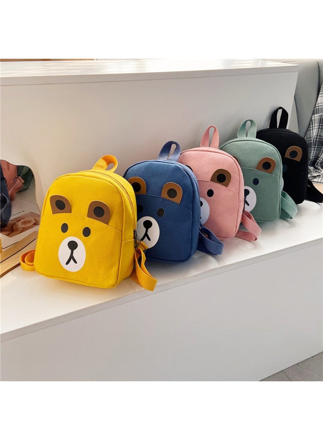 Cartoon Kindergarten Schoolbag 2-5 Years Old Baby Boys And Girls Cute Canvas Backpack Early Childhood Children's Small Backpack-Color:Little Bear Black  - Image 3