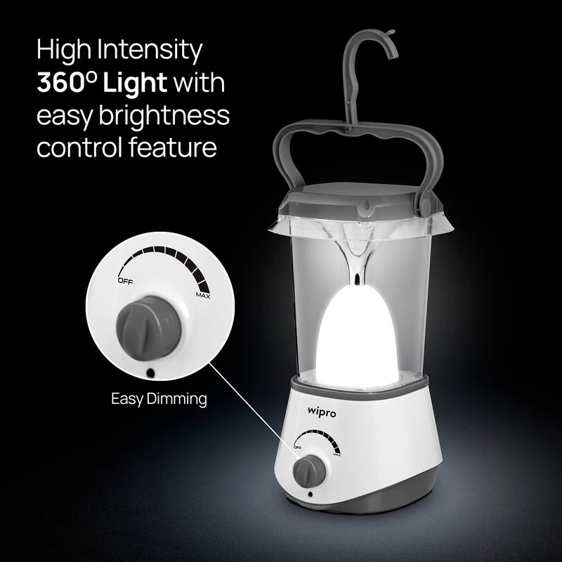 wipro Solaris 10W Rechargeable Emergency Led Lantern| 360 Degree Ambient Light| 3000 Mah Lithium Battery, Pack of 1, White - Image 3