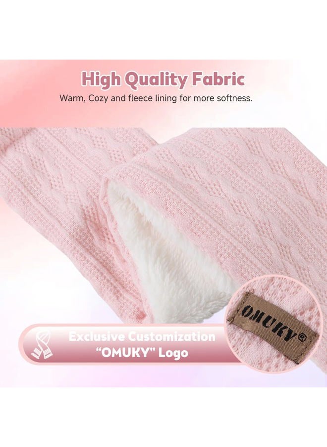 OMUKY Kids Scarf Fleece Warm Knitted Scarves for Girls Boys Toddler Cold Weather Soft Neck Warmer(Pink,6-12 Years) - Image 5