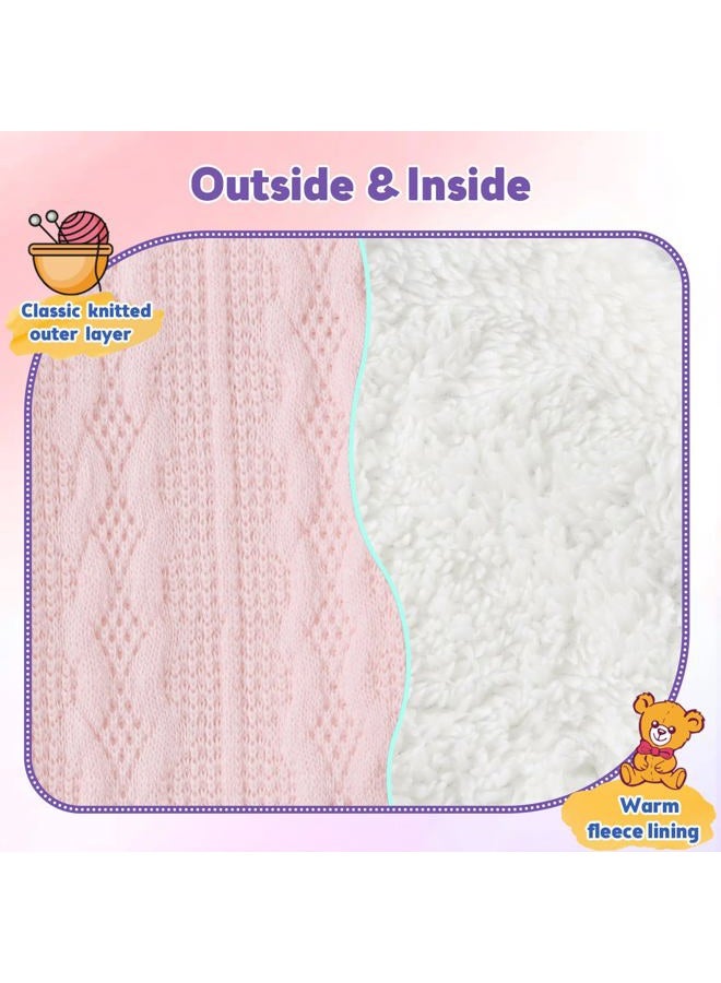 OMUKY Kids Scarf Fleece Warm Knitted Scarves for Girls Boys Toddler Cold Weather Soft Neck Warmer(Pink,6-12 Years) - Image 4