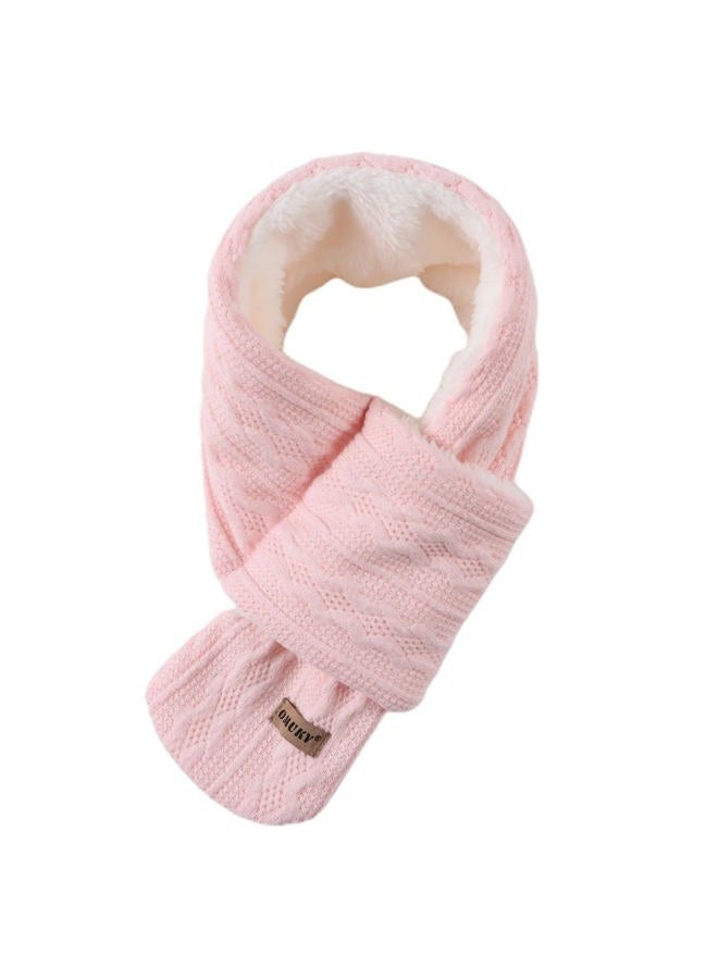 OMUKY Kids Scarf Fleece Warm Knitted Scarves for Girls Boys Toddler Cold Weather Soft Neck Warmer(Pink,6-12 Years) - Image 1