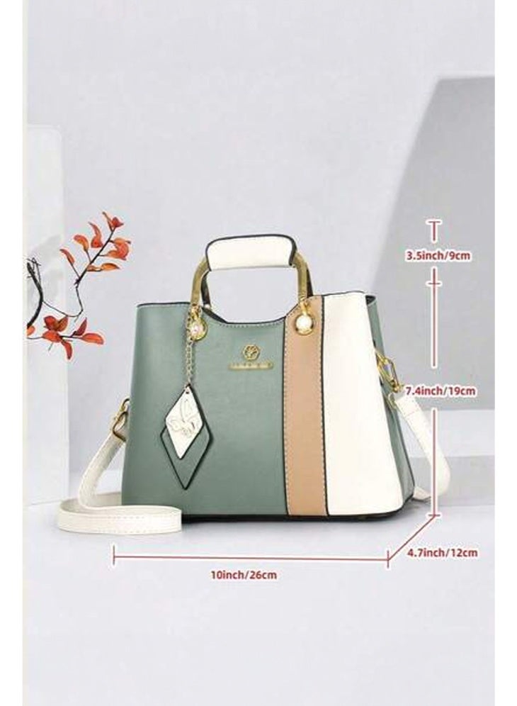 SHABILI Women's Fashion Luxury Shoulder Bags, Ladies Designer Contrast Color Handbag Tote Bags Clutch Bag, Butterfly Charm Crossbody Bag Satchel Bag Beach Bag Carry Bag for College Students and Teenagers - Image 5