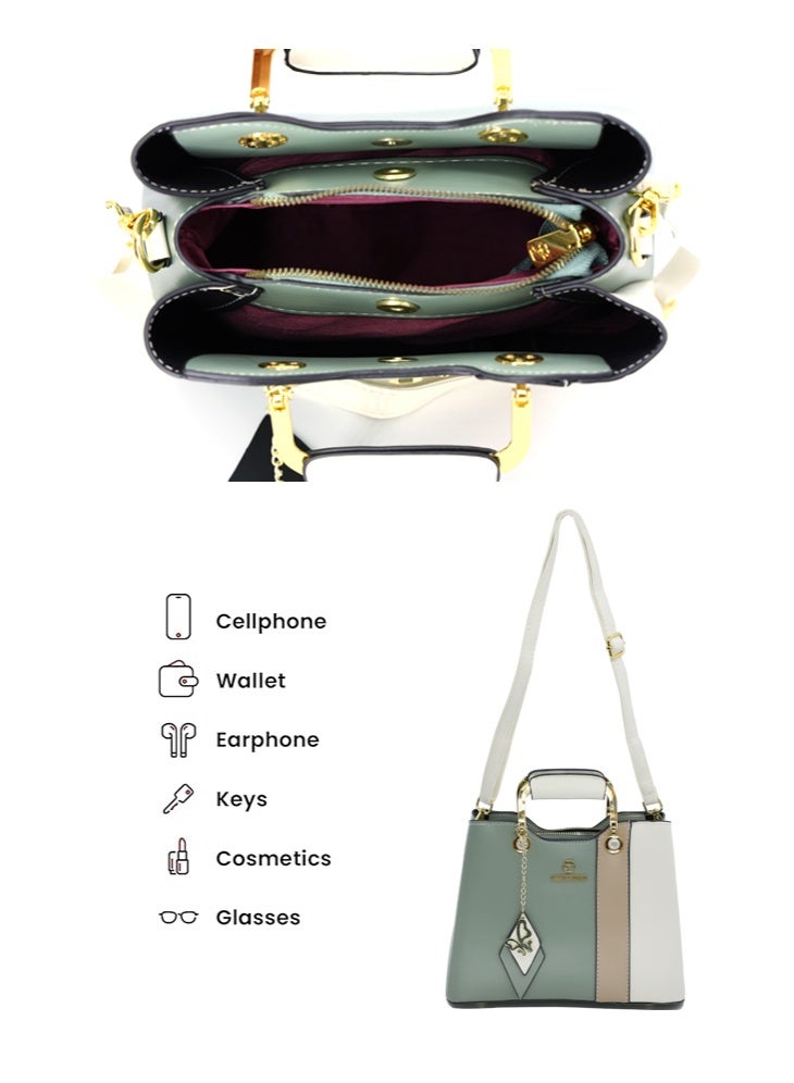 SHABILI Women's Fashion Luxury Shoulder Bags, Ladies Designer Contrast Color Handbag Tote Bags Clutch Bag, Butterfly Charm Crossbody Bag Satchel Bag Beach Bag Carry Bag for College Students and Teenagers - Image 3