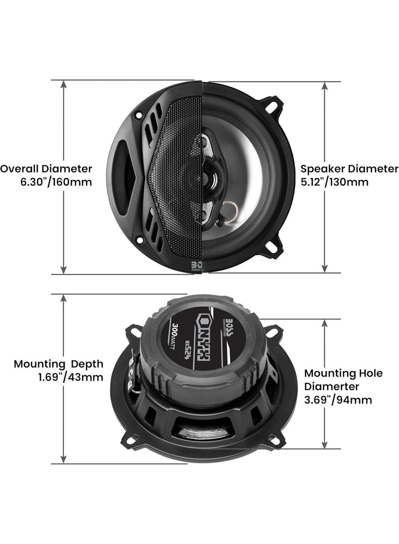 BOSS AUDIO SYSTEMS NX524 300 Watt Per Pair, 5.25 Inch, Full Range, 4 Way Car Speakers, Sold in Pairs - Image 3