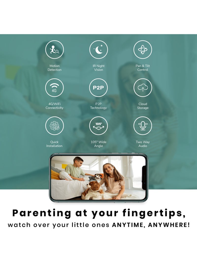 PROMAGE - Promage PC-I232-WL Smart Camera: Crystal-Clear 3MP Visuals, Wide PTZ Viewing, and Seamless WiFi Connectivity for Ultimate Home Security - Image 1