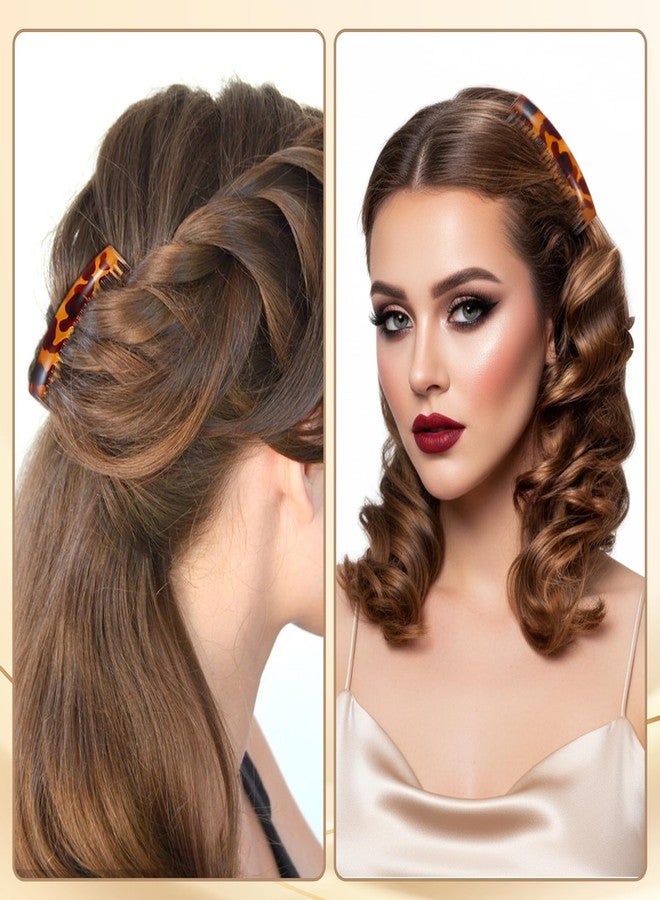 Styquenzer مجموعة من 6 أمشاط جانبية فرنسية بتصميم صدفة السلحفاة، إكسسوارات شعر نسائية، 23 سنًا، أمشاط منحنية، مشبك لعمل تسريحة فرنسية مميزة. - Image 5
