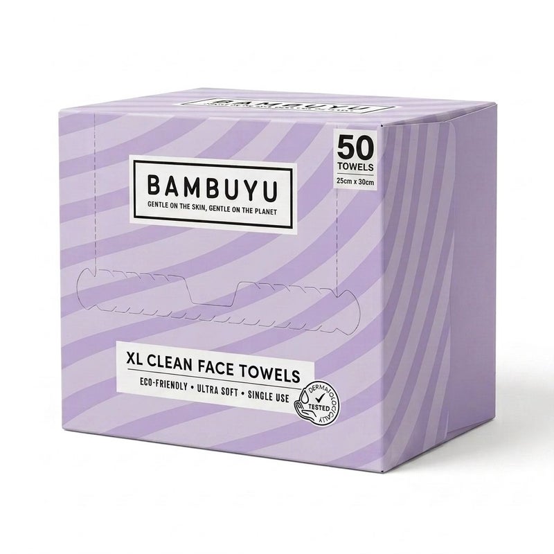 Bambuyu Bamboo Clean Face Towels - Disposable - Eco-friendly - Ultra soft - 50 Sheets - By Bambuyu - Image 5