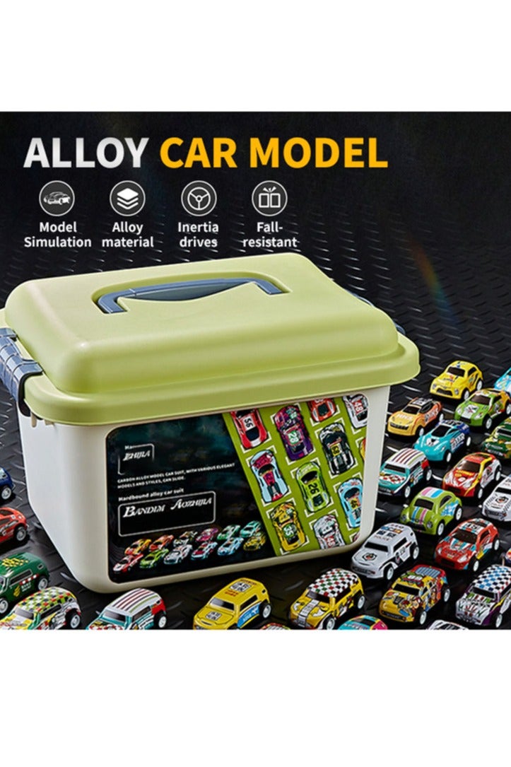 ميجا 30 قطعة من سيارات السحب الصغيرة للأطفال، ألعاب سيارات تعمل بالاحتكاك للأولاد مع صندوق تخزين، مادة سبائك سيارات سباق الشاحنات ألعاب للأطفال من سن 3 سنوات فما فوق، أولاد وبنات - Image 2