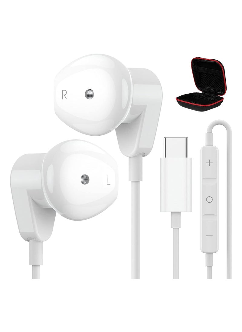 SYOSI - USB C Headphones for iPad Pro 15 Pro, USB Type C Earphones HiFi Stereo USB C Wired Earbuds with Microphone Volume Control for S23 Ultra S22 S21 Note20 A54 A53, Pixel 7 6 6a 5 4, OnePlus 9 - Image 1