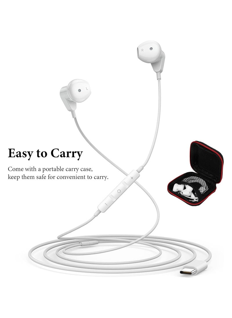 SYOSI - USB C Headphones for iPad Pro 15 Pro, USB Type C Earphones HiFi Stereo USB C Wired Earbuds with Microphone Volume Control for S23 Ultra S22 S21 Note20 A54 A53, Pixel 7 6 6a 5 4, OnePlus 9 - Image 1