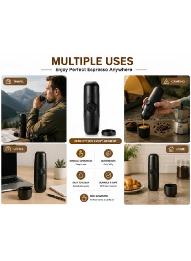 Portable Espresso Maker, Manual Handheld Coffee Machine for Travel, Camping, & Office - Perfect Crema, Lightweight & Easy to Clean - Image 3