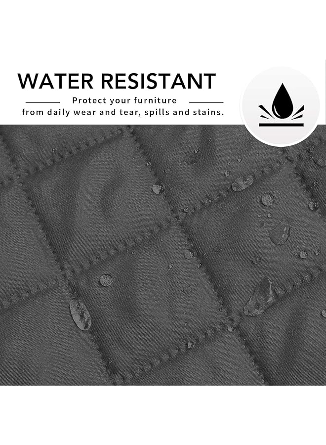 إيروريكس غطاء أريكة قابل للعكس وقابل للغسل، قطعة واحدة، غطاء أريكة ناعم مبطن مقاوم للماء مع واقي أثاث من الإسفنج غير القابل للانزلاق للقطط والكلاب والأطفال، رمادي، مقعدين، 130 × 196 سم - Image 4