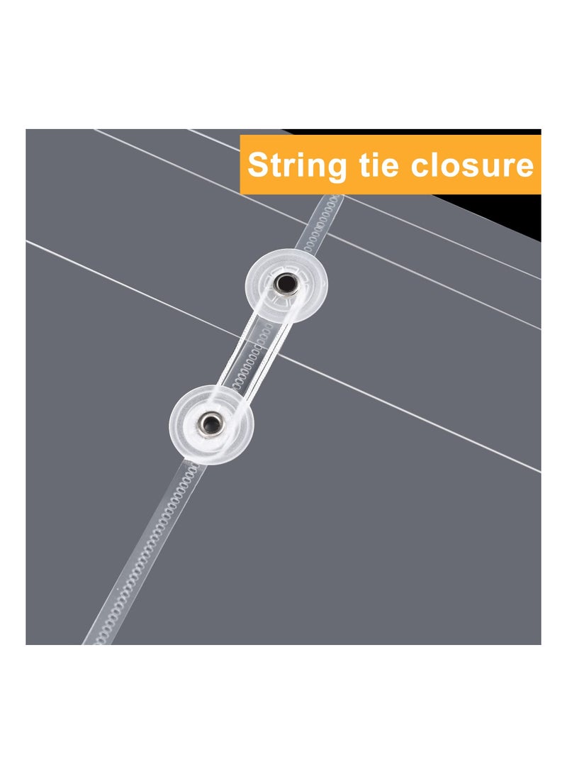 Clear A4 Plastic Wallets Folder - Waterproof Document Envelopes with 3cm Expansion and String Tie Closure, Ideal for Office, School, and Travel (20 Pack) - Image 5