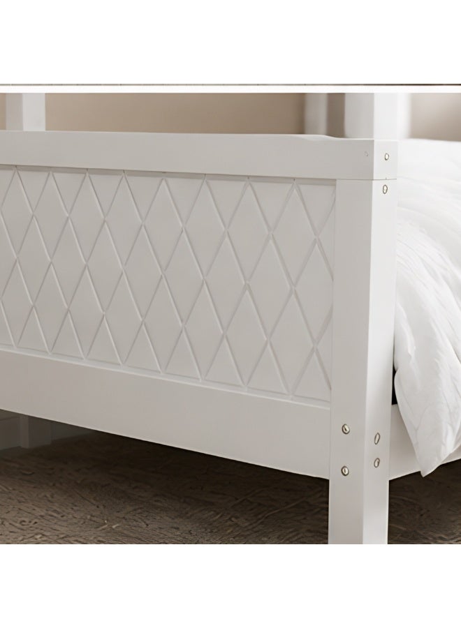 ABX HOME ALPS Twin Over Double Bunk Bed 190x90cm (Top) & 190x120cm (Bottom) – Wooden Frame with Ladder & Safety Guardrails - Image 5