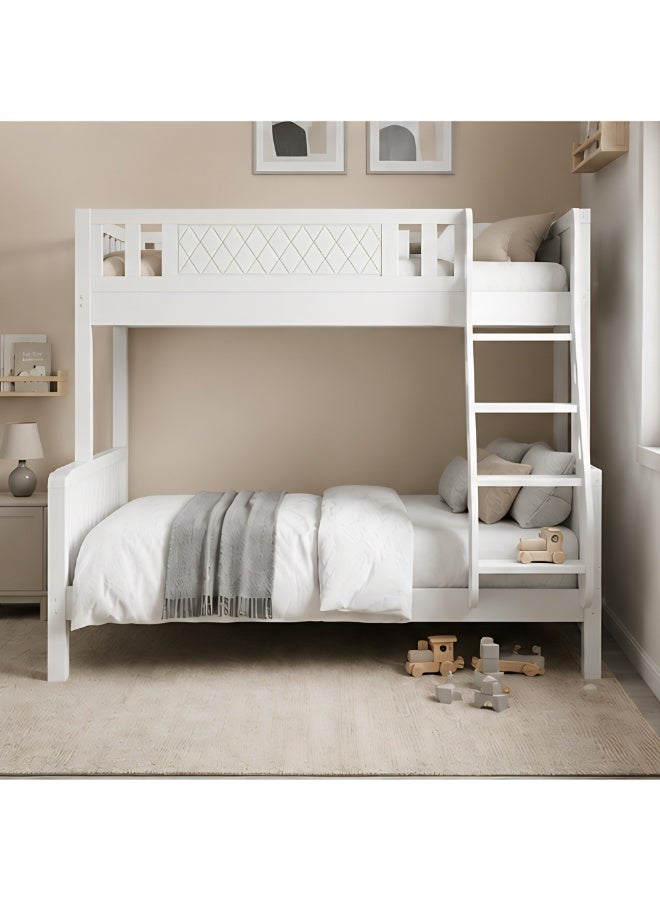 ABX HOME ALPS Twin Over Double Bunk Bed 190x90cm (Top) & 190x120cm (Bottom) – Wooden Frame with Ladder & Safety Guardrails - Image 2