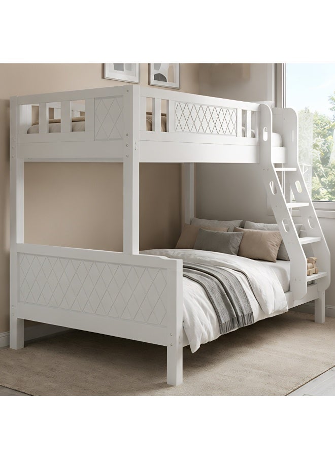 ABX HOME ALPS Twin Over Double Bunk Bed 190x90cm (Top) & 190x120cm (Bottom) – Wooden Frame with Ladder & Safety Guardrails - Image 3