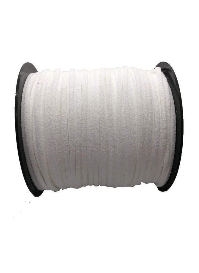 PAMIR TONG Pamir Tong Faux Leather Cord for Jewelry Making 100 Yards 2.6mm Thin Suede String Rope White Bracelet Cords DIY Crafts String for Necklace-Dream Catcher Supplies-Hat- Walking Stick  - Image 1