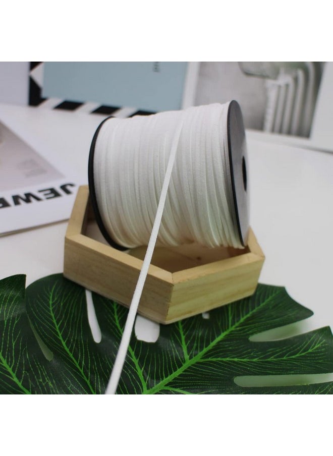 PAMIR TONG Pamir Tong Faux Leather Cord for Jewelry Making 100 Yards 2.6mm Thin Suede String Rope White Bracelet Cords DIY Crafts String for Necklace-Dream Catcher Supplies-Hat- Walking Stick  - Image 3