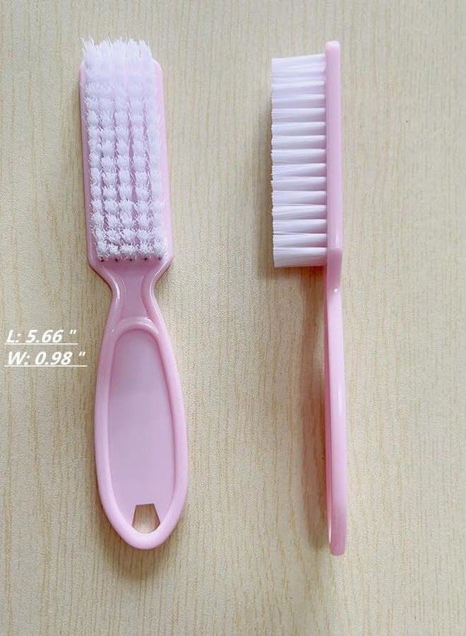 SQULIGT 12Pcs Nail Brush for Cleaning Fingernails, Handle Grip Cleaning Brush for Nail and Toenail, Nail Dust Brush Manicure Pedicure Tools Scrubbing Brush Women Men Home Salon(Pink) - Image 3