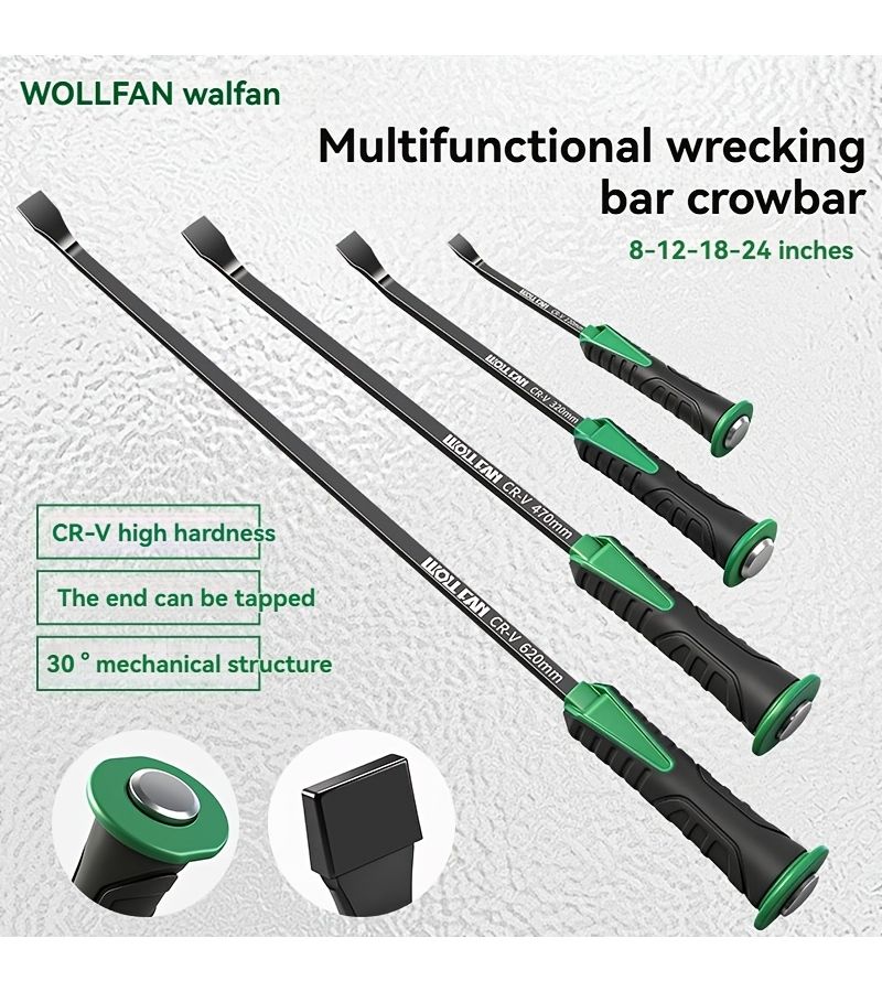 12 Inch Industrial Pry Bar Heart Shaped Tire Removal Hammerable Woodworking Tool - Image 1