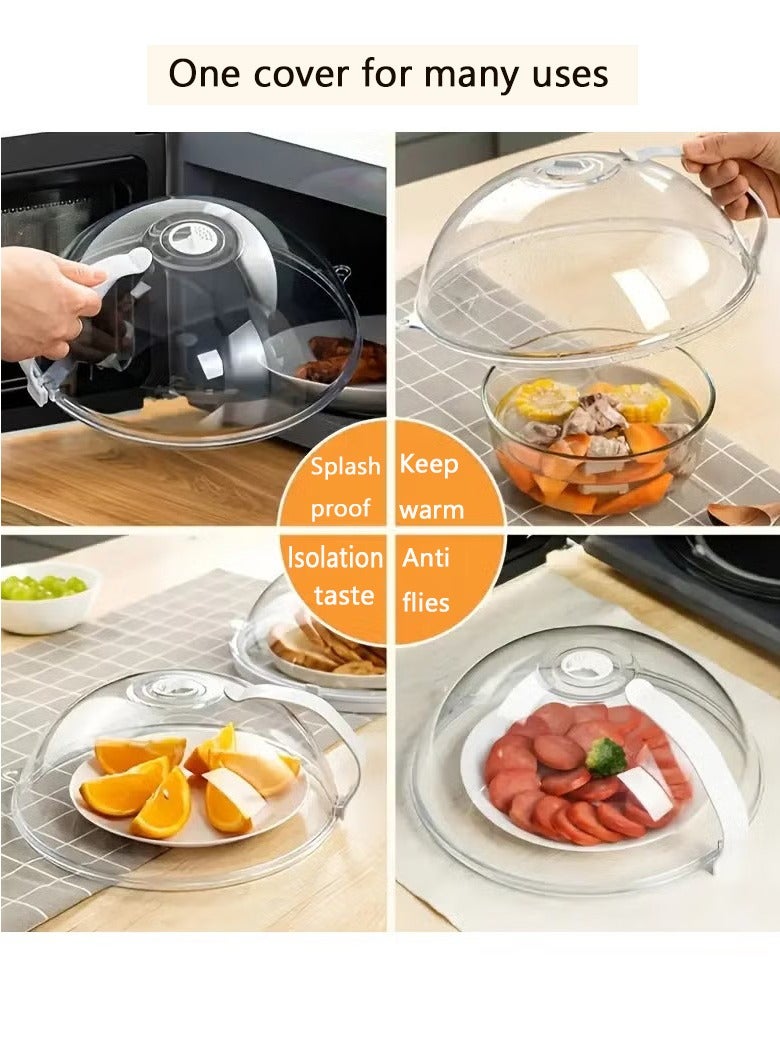 Arabest Microwave Splatter Cover, Clear Microwave Splash Guard Cooker Lid with Handle, Safe Plastic Microwave Plate Cover for Food Splatter - Image 5
